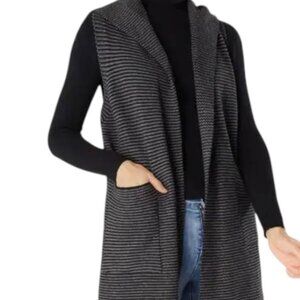 Luisa Relaxed Hooded Striped Vest